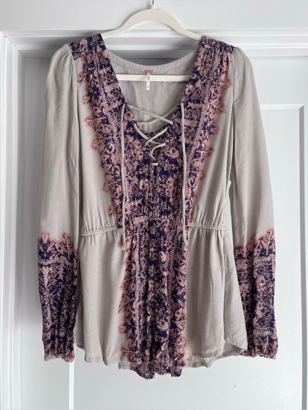 Free People Tunic blouse Beige Purple viscose XS